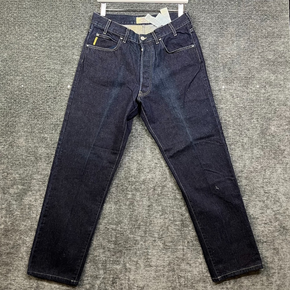 Vintage Armani Jeans Men's Dark Wash Denim Pockets Classic Button Fly - 34X31